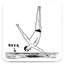 David Shrigley - 'Beer Diver' Coaster