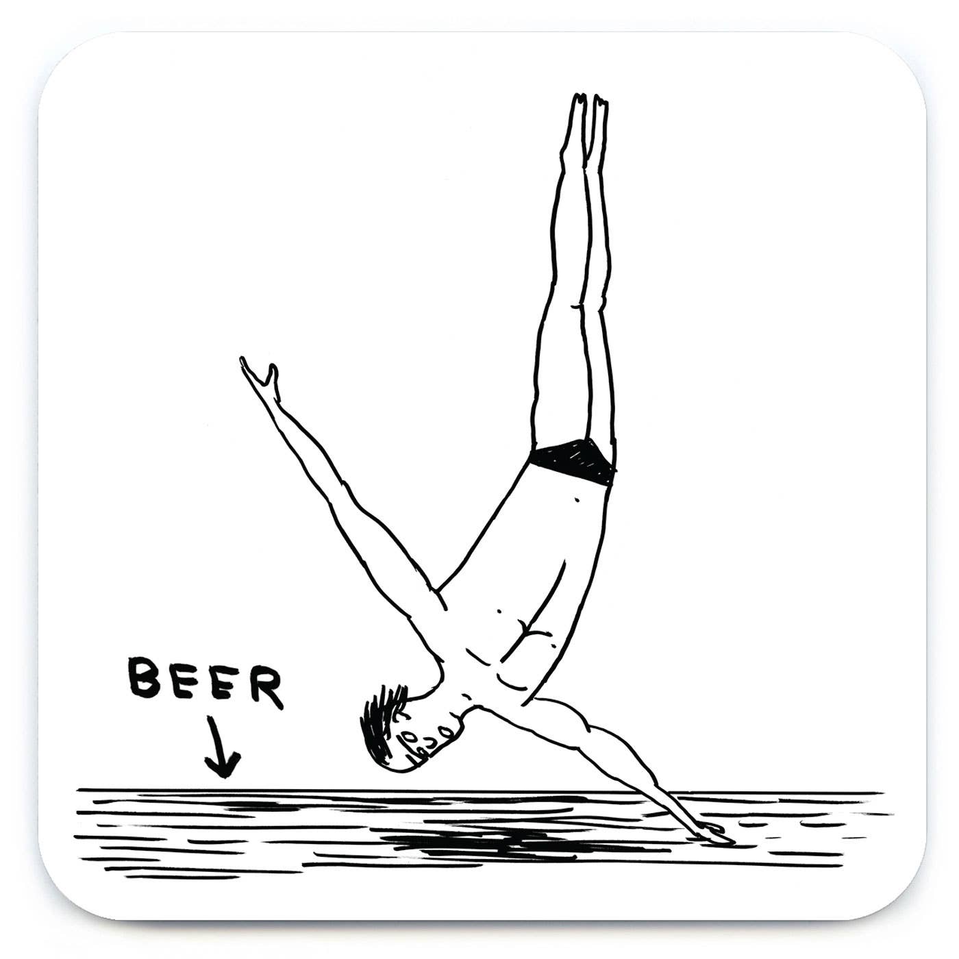 David Shrigley - 'Beer Diver' Coaster