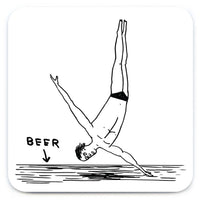 David Shrigley - 'Beer Diver' Coaster