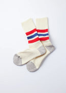 ROTOTO - Coarse Rib Sock - Chilli Red/ Blue