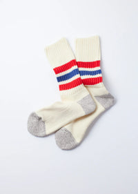 ROTOTO - Coarse Rib Sock - Chilli Red/ Blue
