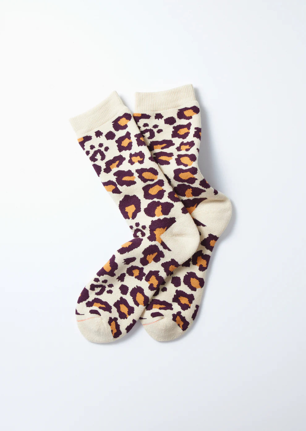 ROTOTO - Pile Leopard Sock - Bordeaux/ Orange