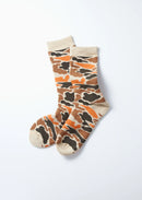 ROTOTO - Pile Camo Sock - Beige/ Orange
