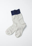 ROTOTO - Double Face Sock - Navy/ Light Grey