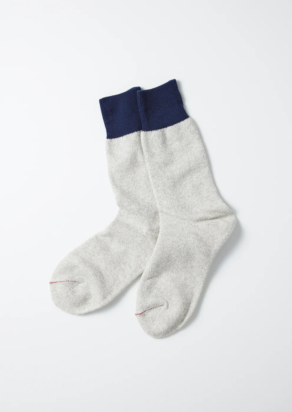 ROTOTO - Double Face Sock - Navy/ Light Grey