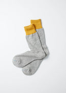 ROTOTO - Double Face Sock - Yellow/ Grey