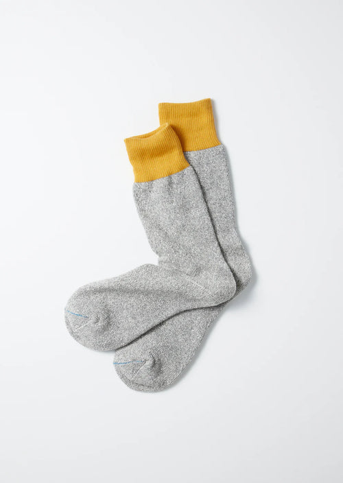 ROTOTO - Double Face Sock - Yellow/ Grey