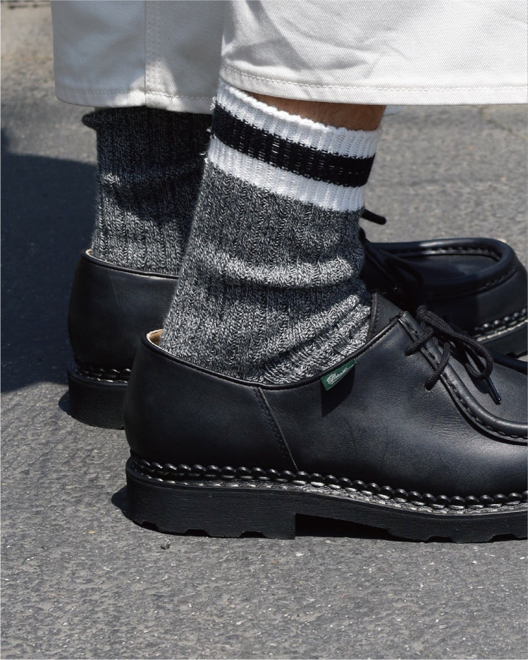 ANONYMOUS ISM - Tuck Cuff Stripe Socks - Black