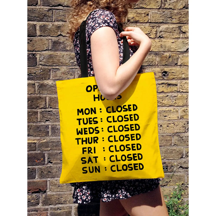 David Shrigley - 'Opening Hours' Tote Bag