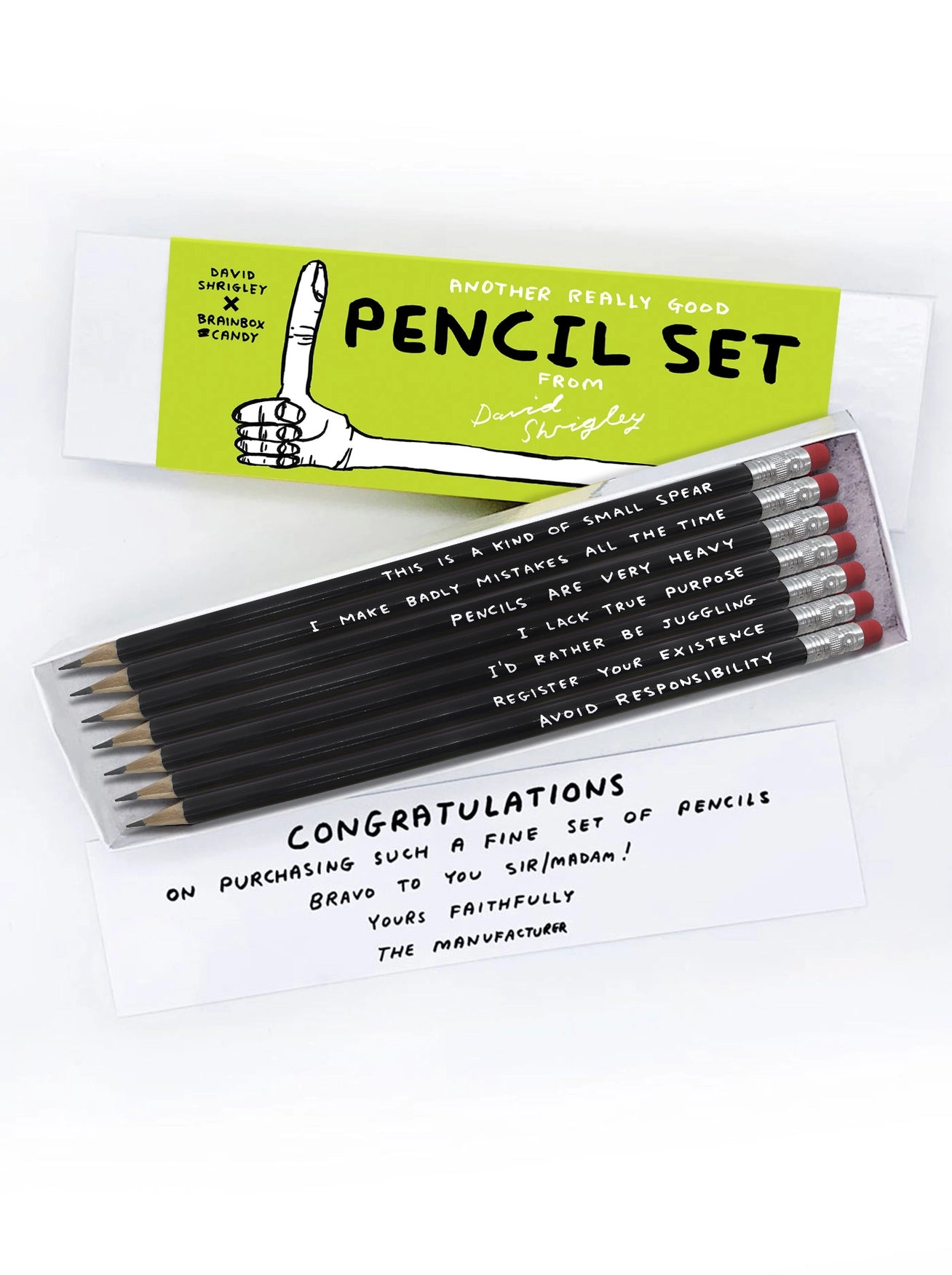David Shrigley - 'Funny' Pencil Set 2