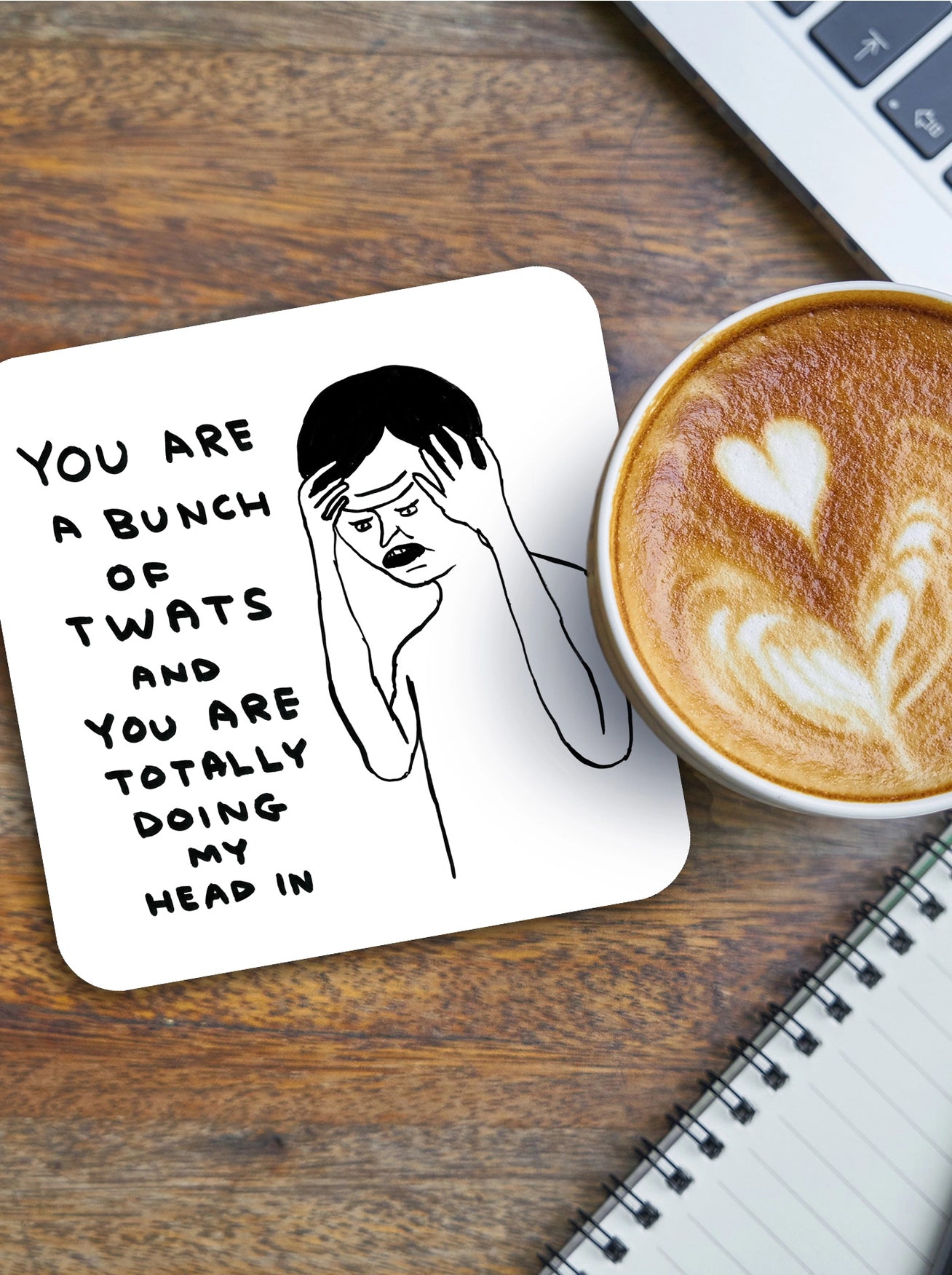 David Shrigley - 'Bunch Of Twats' Coaster