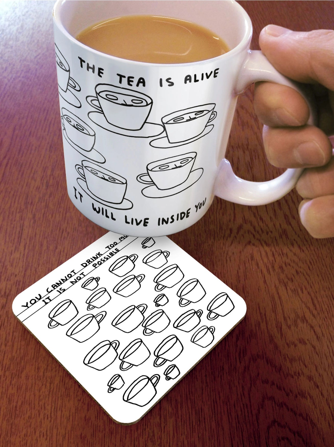David Shrigley - 'Too Much Tea' Coaster