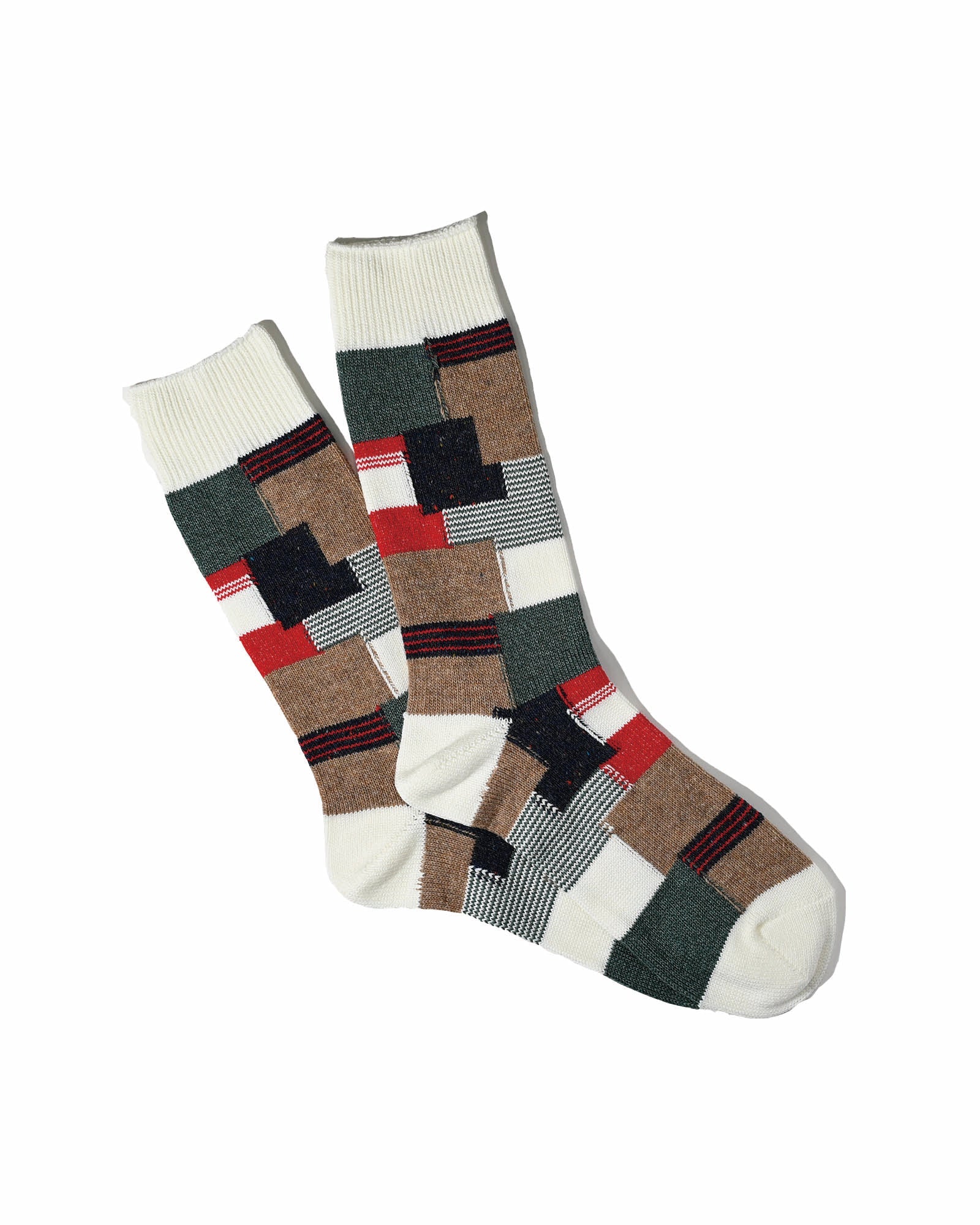 ANONYMOUS ISM - Patchwork Socks - Off White