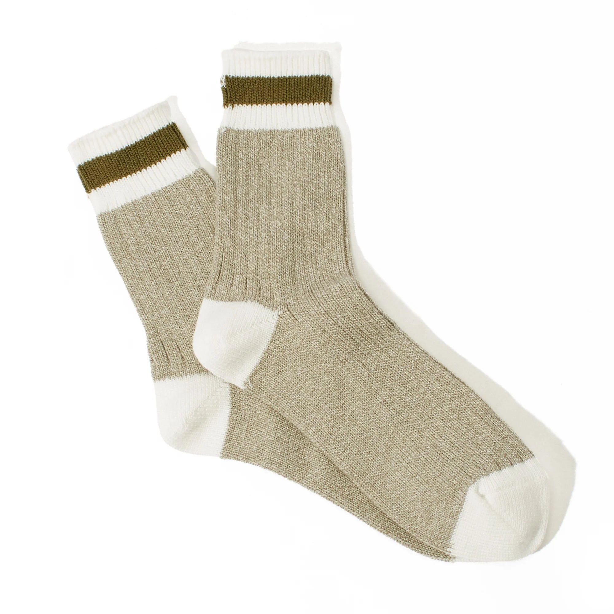 ANONYMOUS ISM - Tuck Cuff Stripe Socks - Army