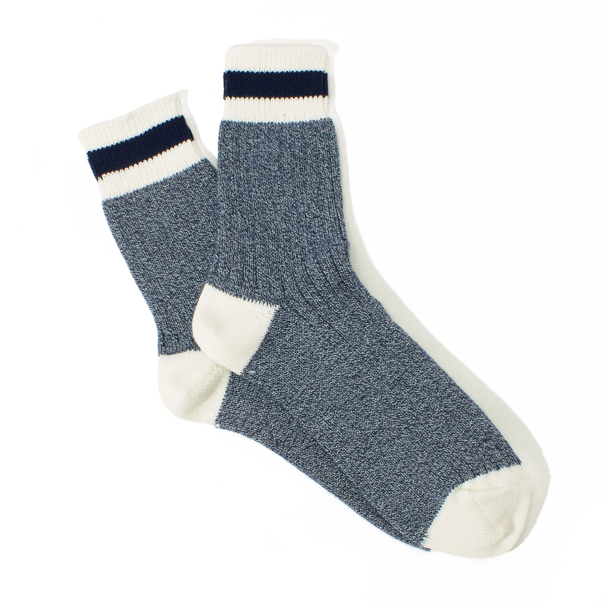 ANONYMOUS ISM - Tuck Cuff Stripe Socks - Navy