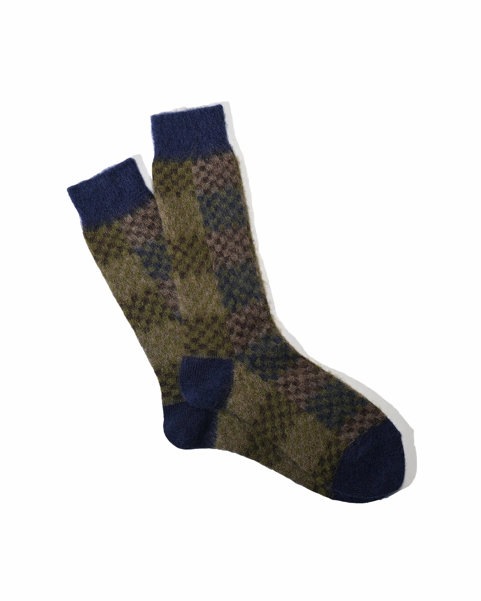 ANONYMOUS ISM - Napping Checker Socks - Navy