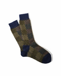 ANONYMOUS ISM - Napping Checker Socks - Navy