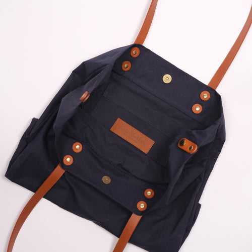 Kate Sheridan - Grid Midi Tote Bag - Navy