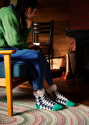 ROTOTO - Comfy Room 'Indoor Socks' - Charcoal/ Green