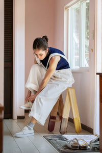 ROTOTO - Cotton Slub Stripe Sock - Navy