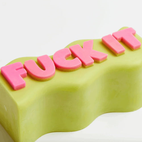 WAVEY CASA - FUCK IT Candle - Green & Pink