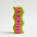 WAVEY CASA - FUCK IT Candle - Green & Pink