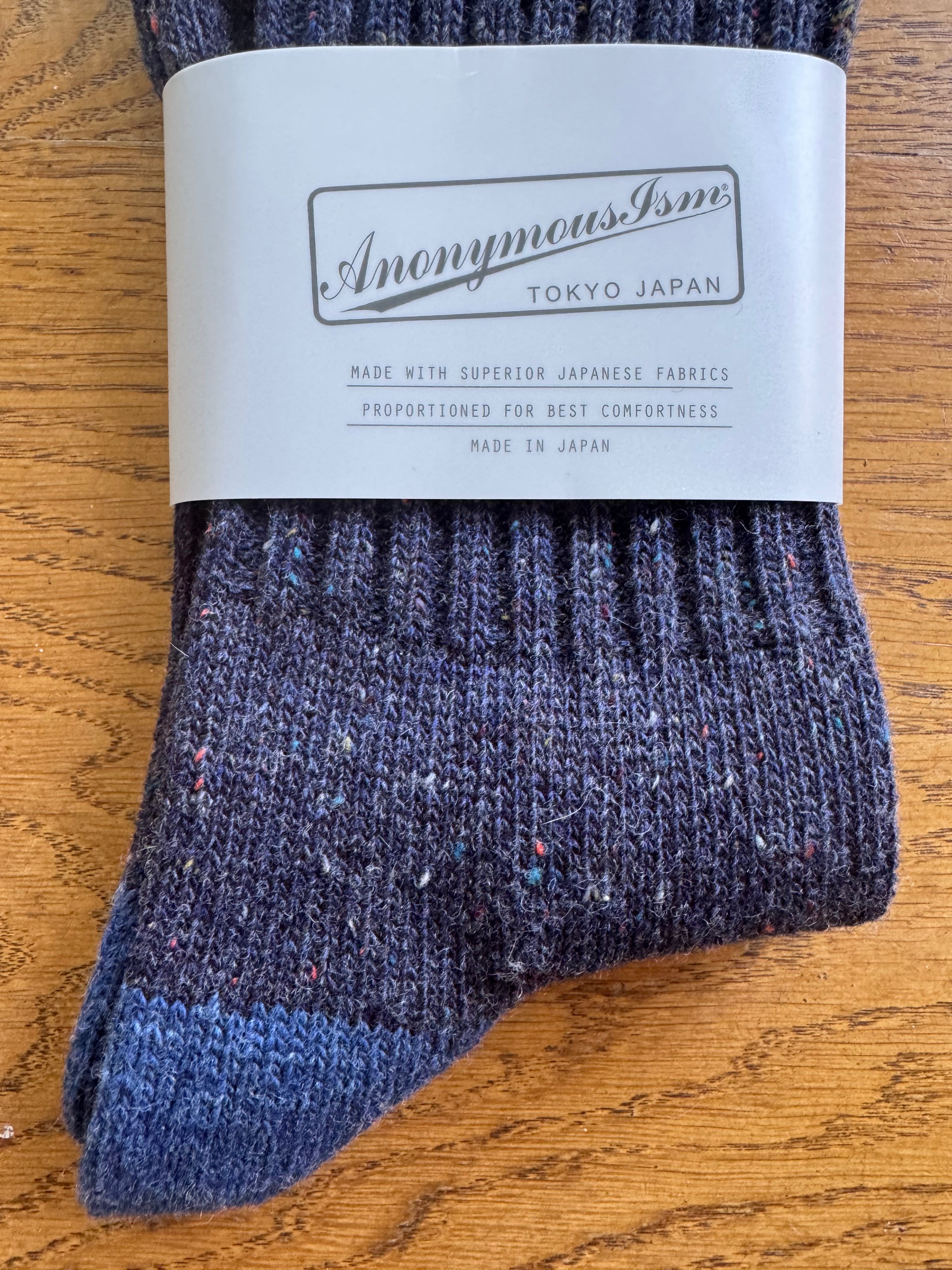 ANONYMOUS ISM - Tweed New Socks - Navy