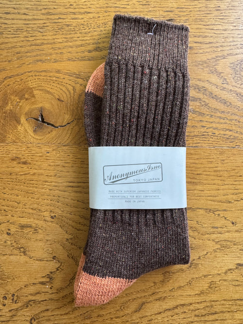 ANONYMOUS ISM - Tweed New Socks - Brown