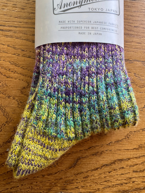 ANONYMOUS ISM - Splash Pattern Socks - Purple
