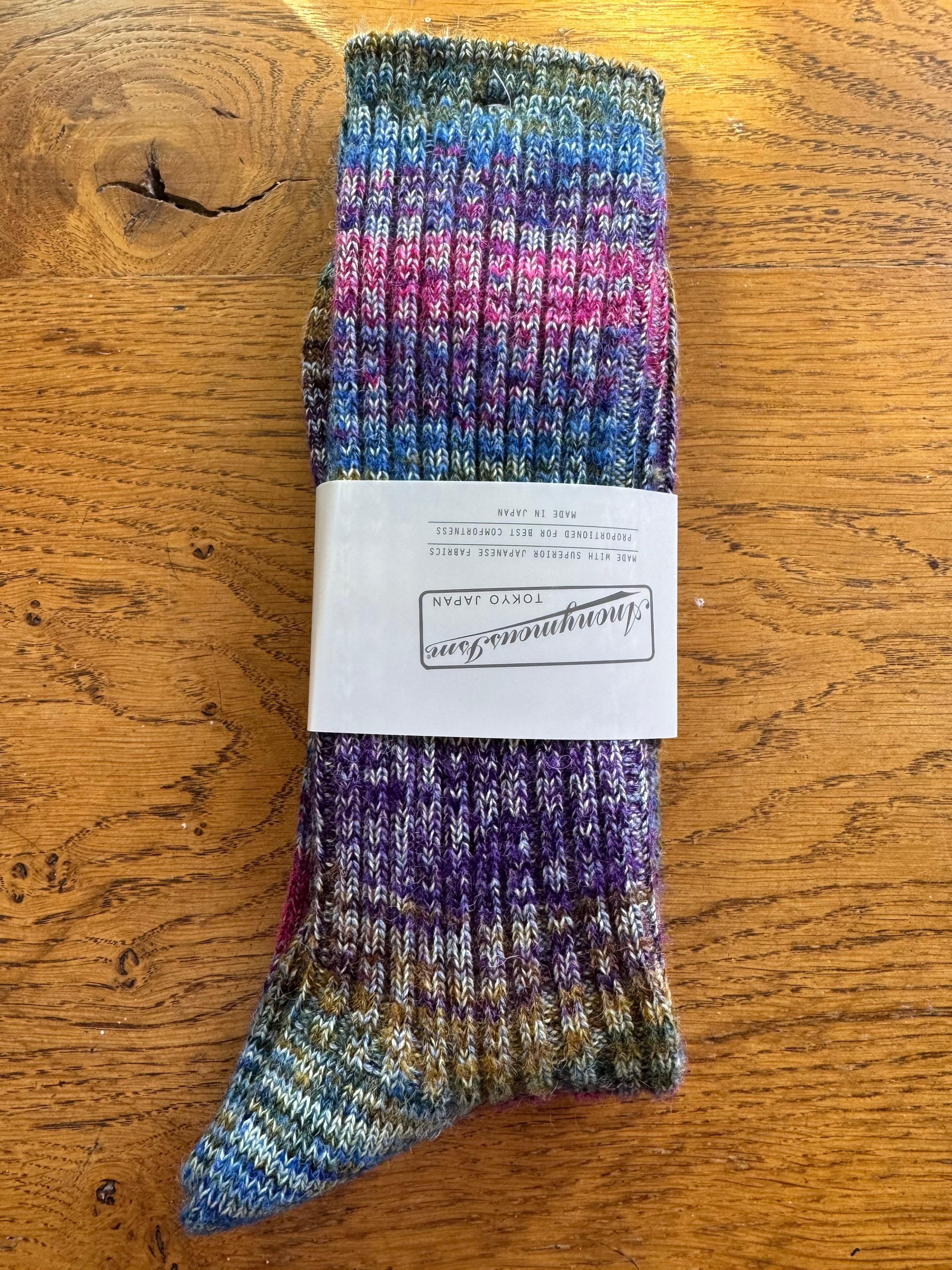 ANONYMOUS ISM - Splash Pattern Socks - Blue