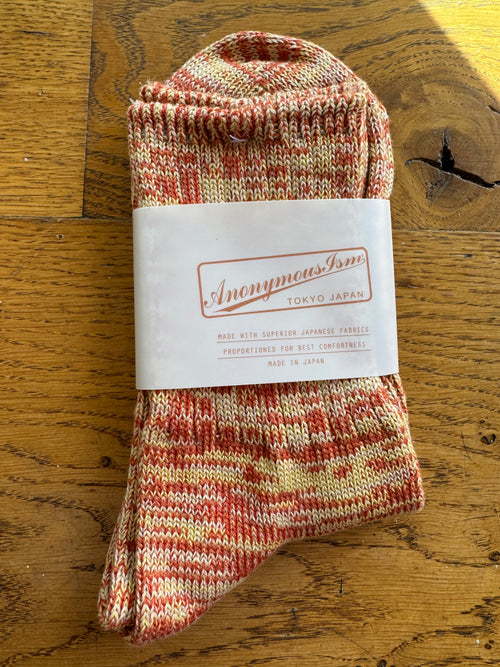 ANONYMOUS ISM - 3 Colour Socks - Orange