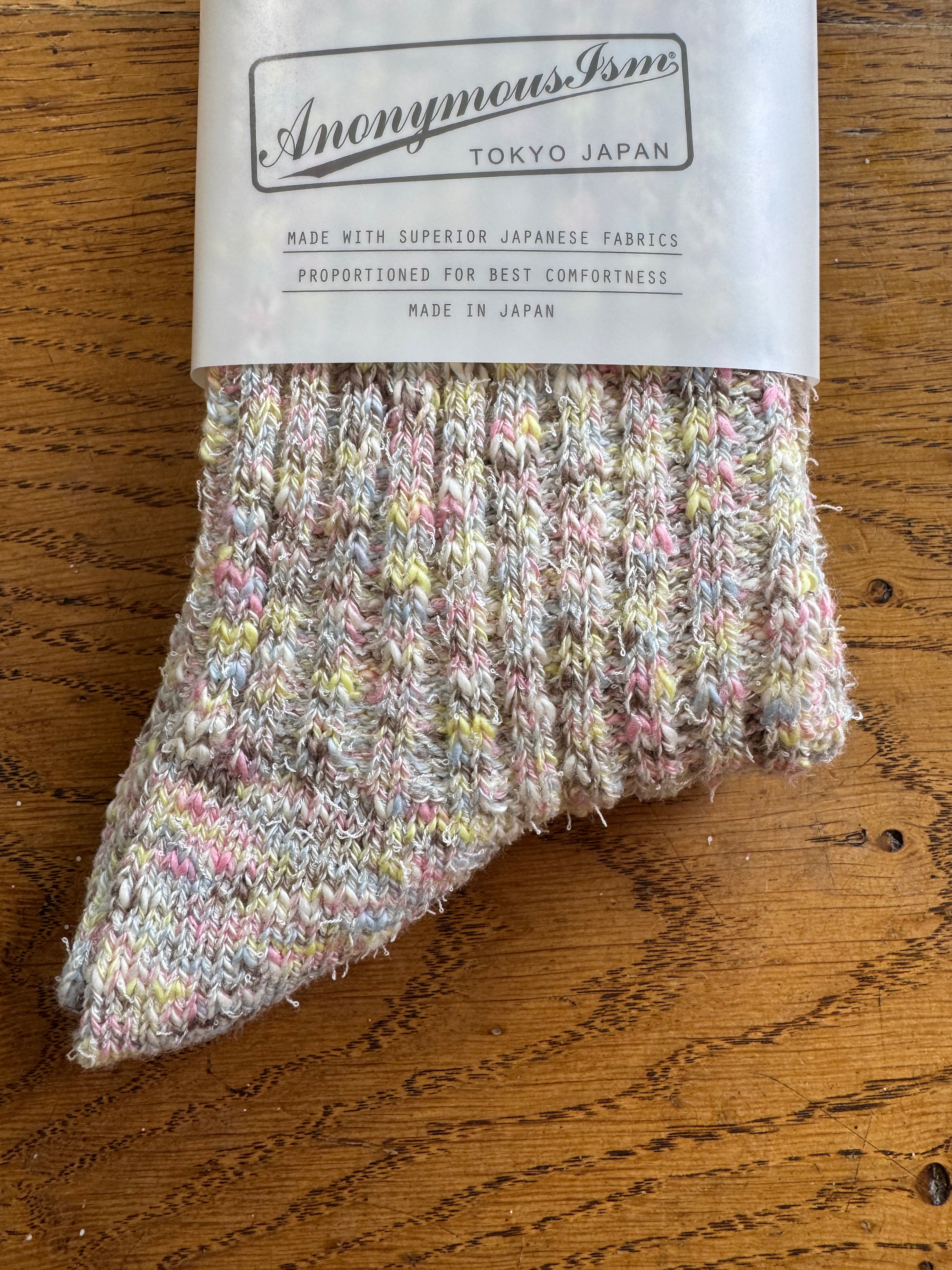 ANONYMOUS ISM - Homespun Art Yarn Socks - Pale Pinks