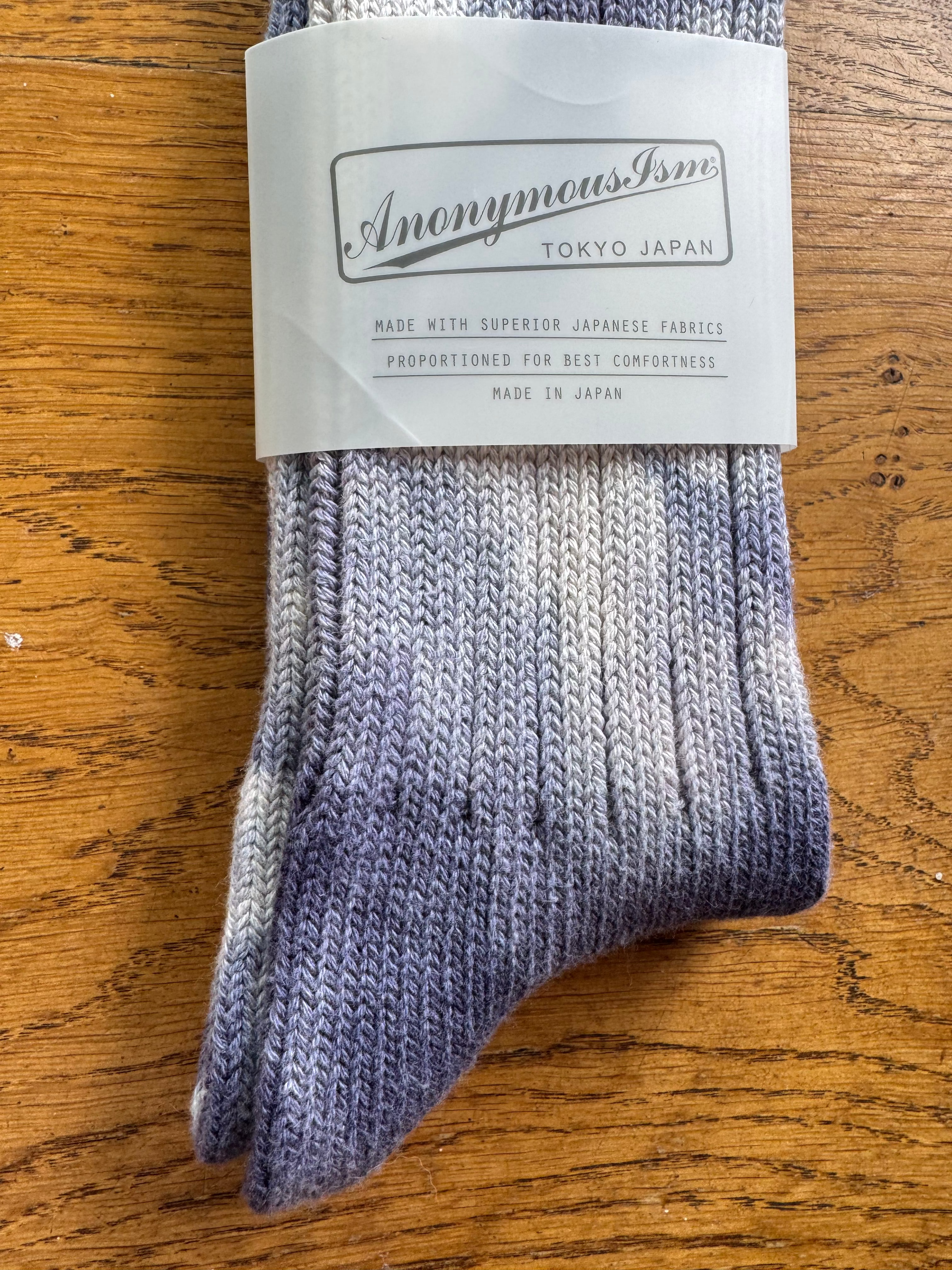 ANONYMOUS ISM - Uneven Dyed Socks - Purple/ Blue