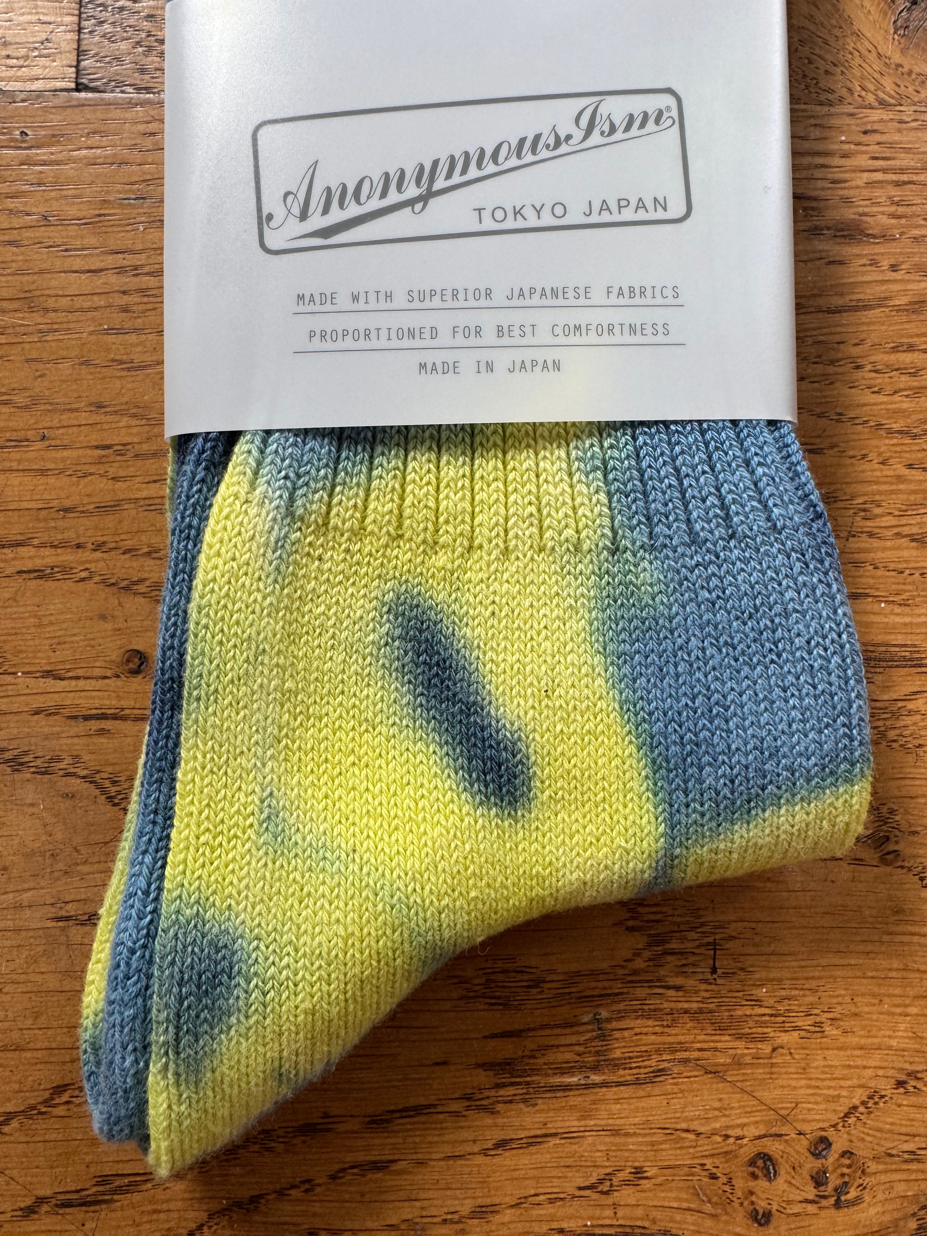 ANONYMOUS ISM - Tie Dye Socks - Blue/ Yellow