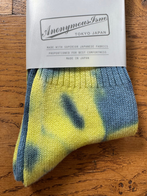 ANONYMOUS ISM - Tie Dye Socks - Blue/ Yellow