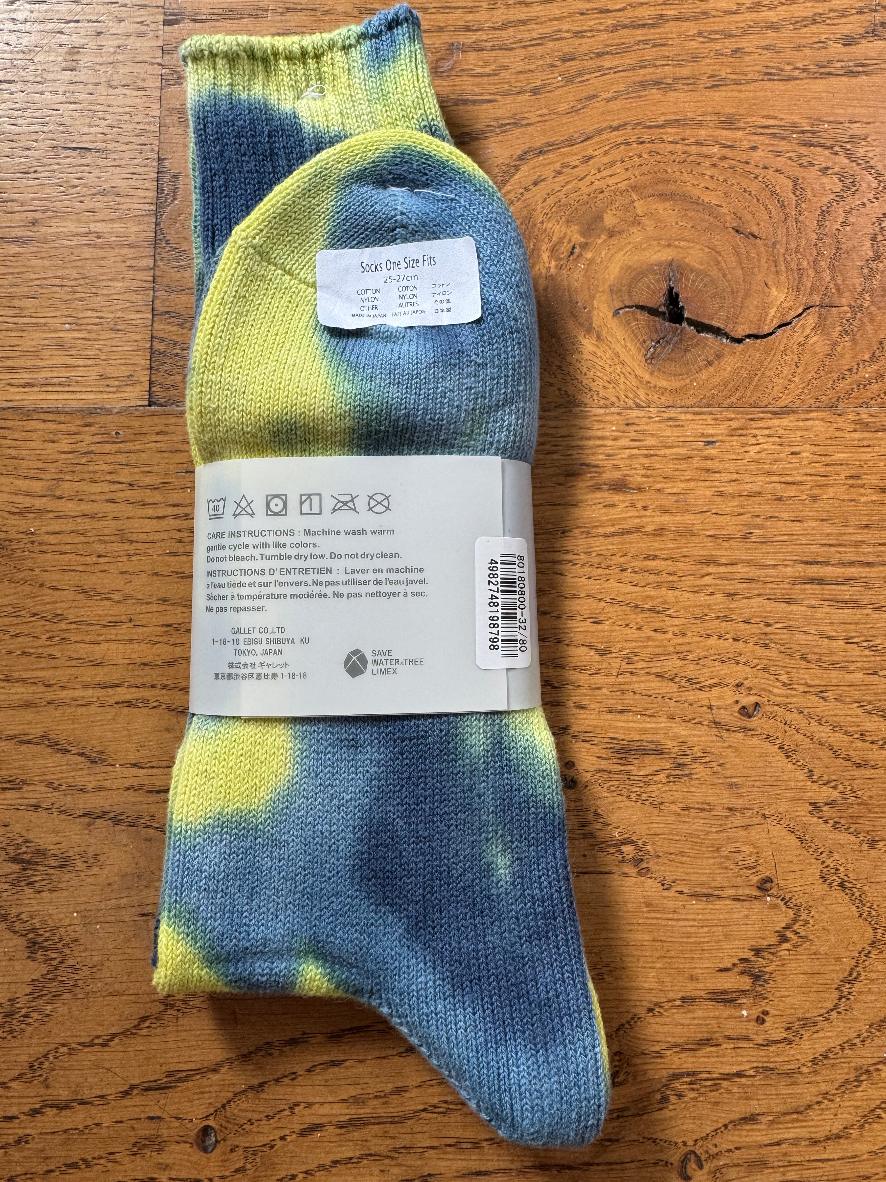 ANONYMOUS ISM - Tie Dye Socks - Blue/ Yellow