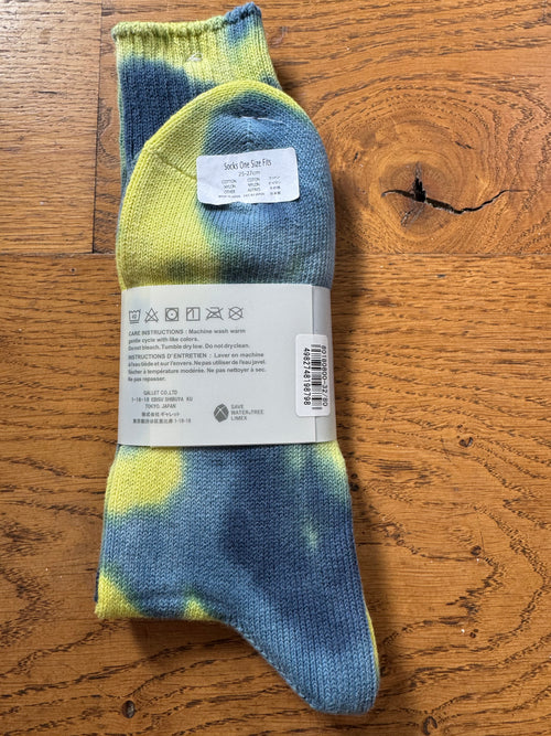 ANONYMOUS ISM - Tie Dye Socks - Blue/ Yellow