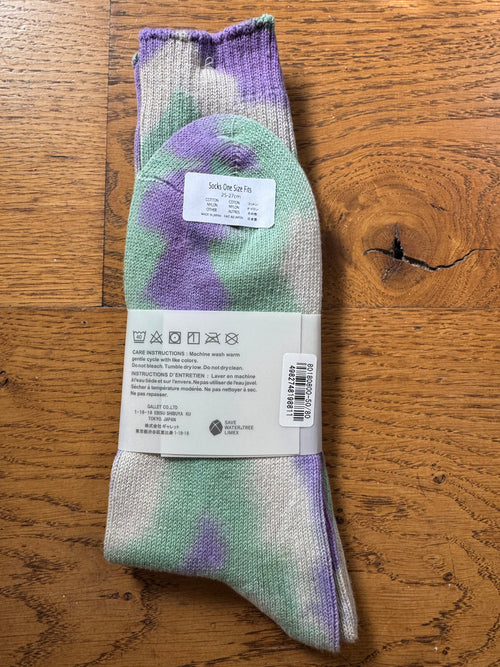 ANONYMOUS ISM - Tie Dye Socks - Mint/ Purple