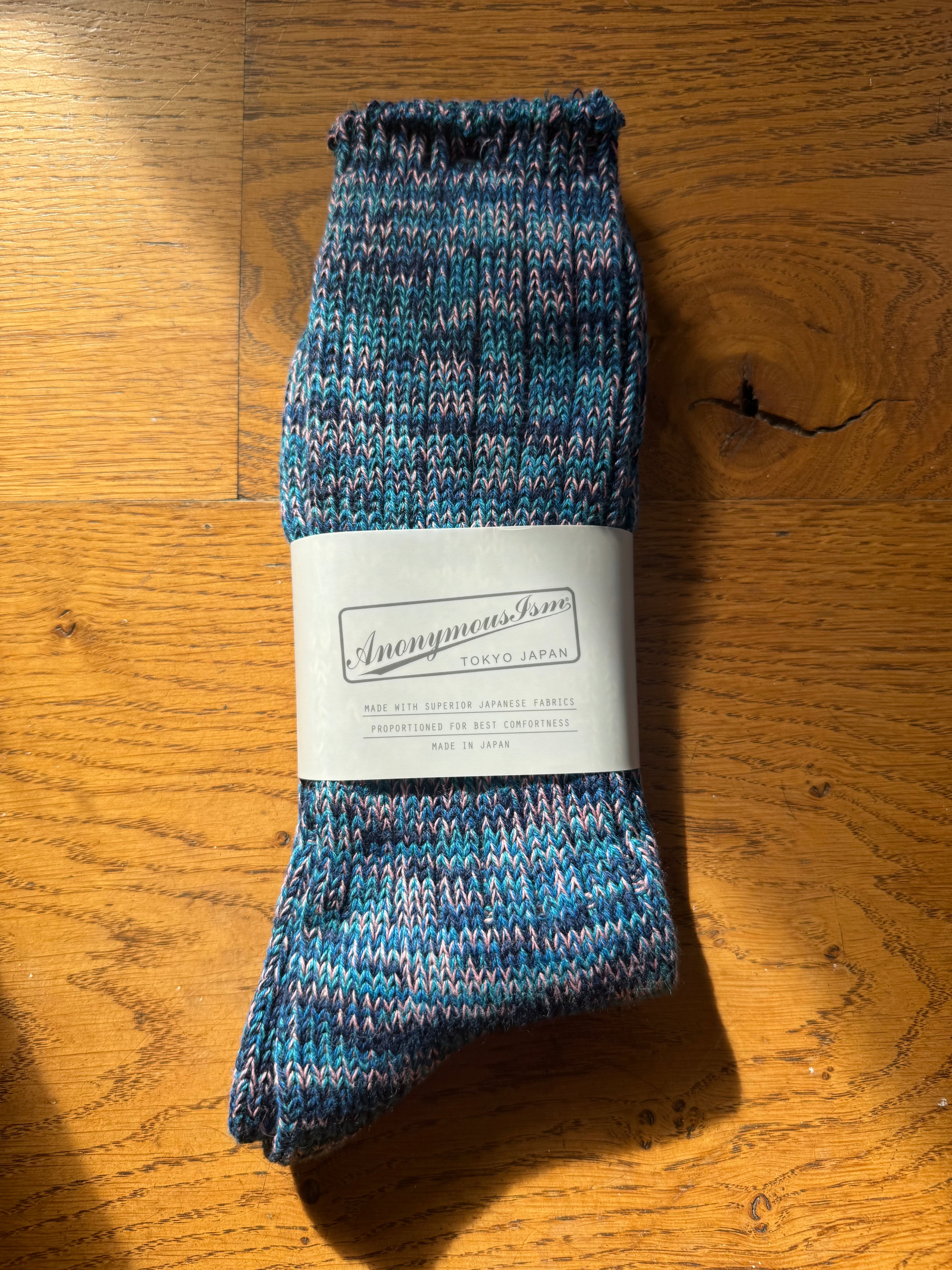 ANONYMOUS ISM -  5 Colour Mix Socks - Navy