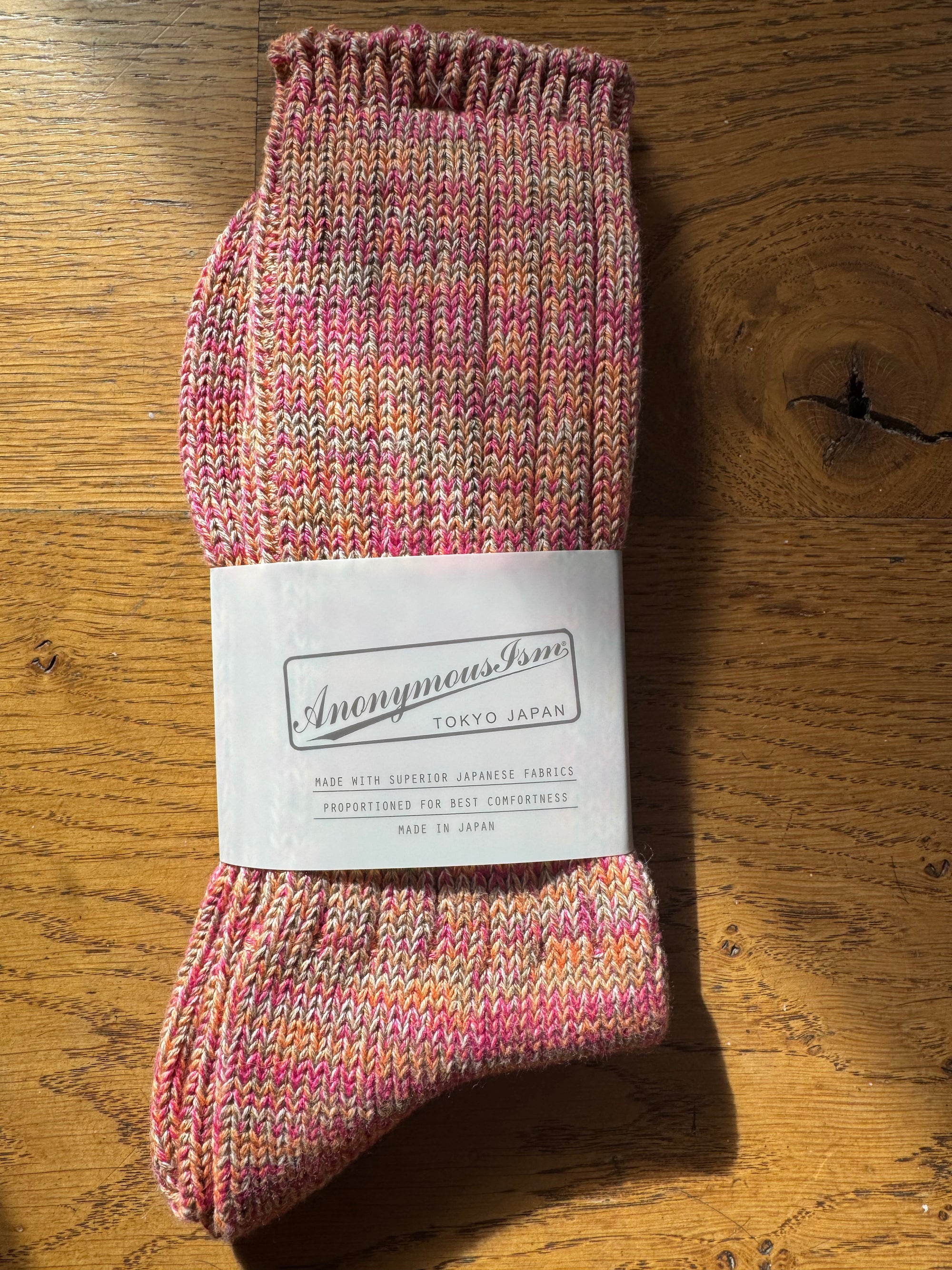 ANONYMOUS ISM - 5 Colour Mix Socks - Orange/ Pink