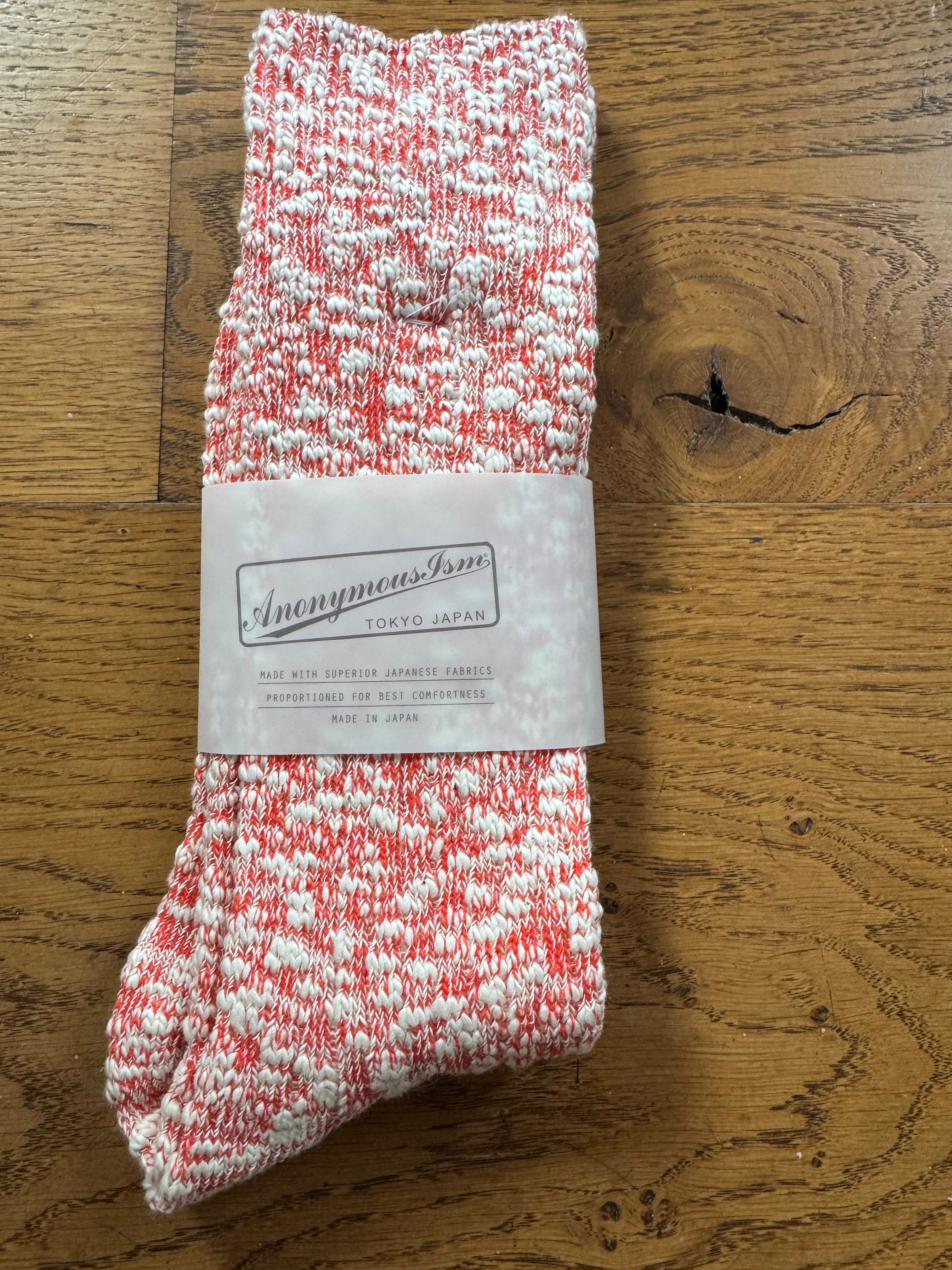 ANONYMOUS ISM - Light Slub Socks - Orange