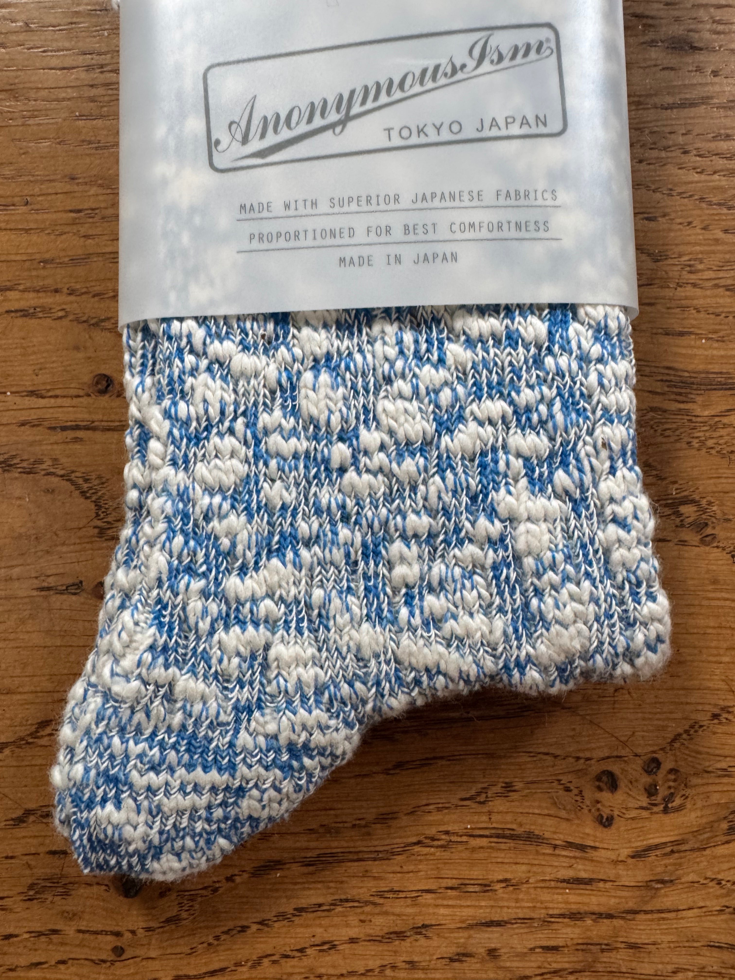 ANONYMOUS ISM - Light Slub Socks - Blue
