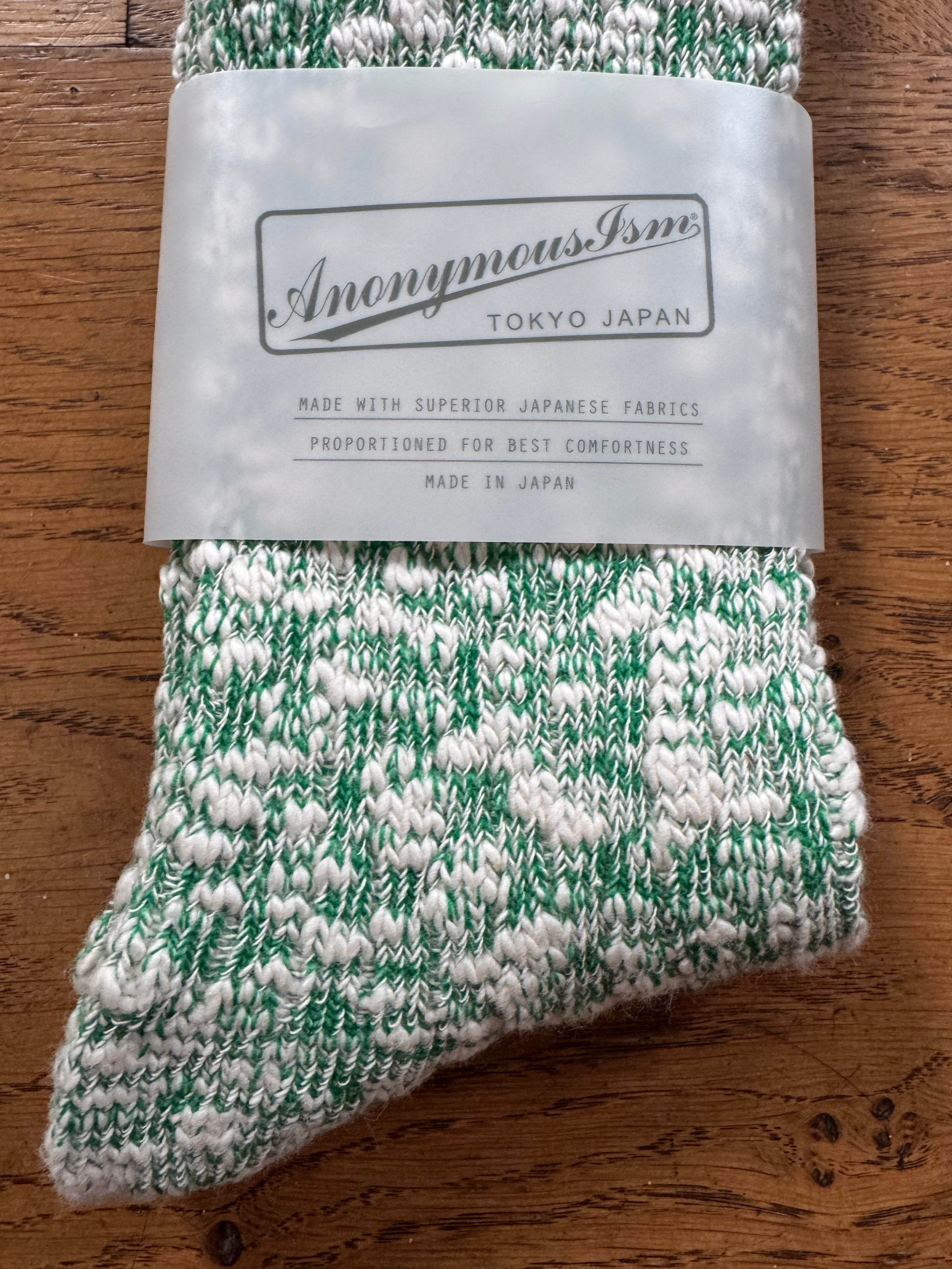 ANONYMOUS ISM - Light Slub Socks - Green