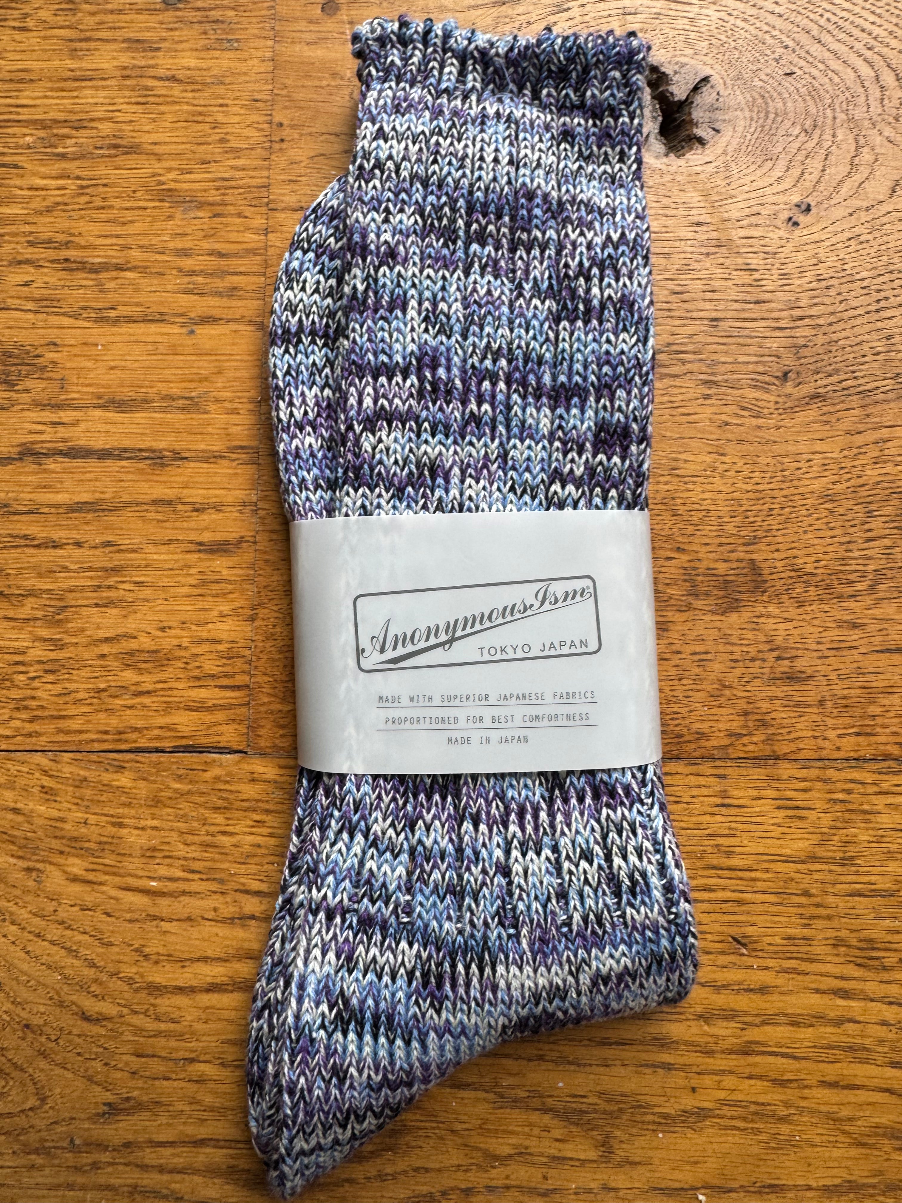 ANONYMOUS ISM - 5 Colour Mix Socks - Purple Melange