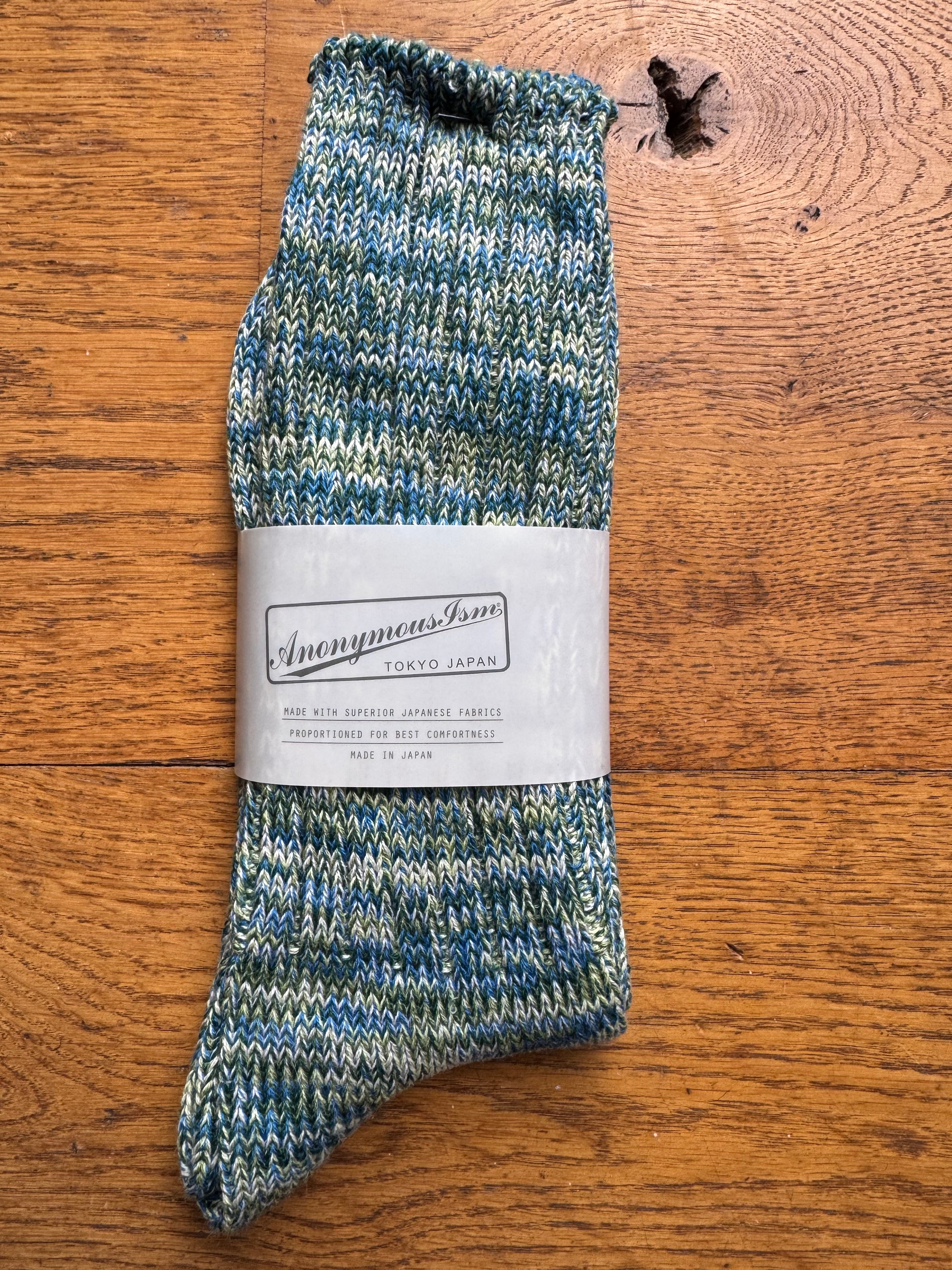 ANONYMOUS ISM - 5 Colour Mix Socks - Mint