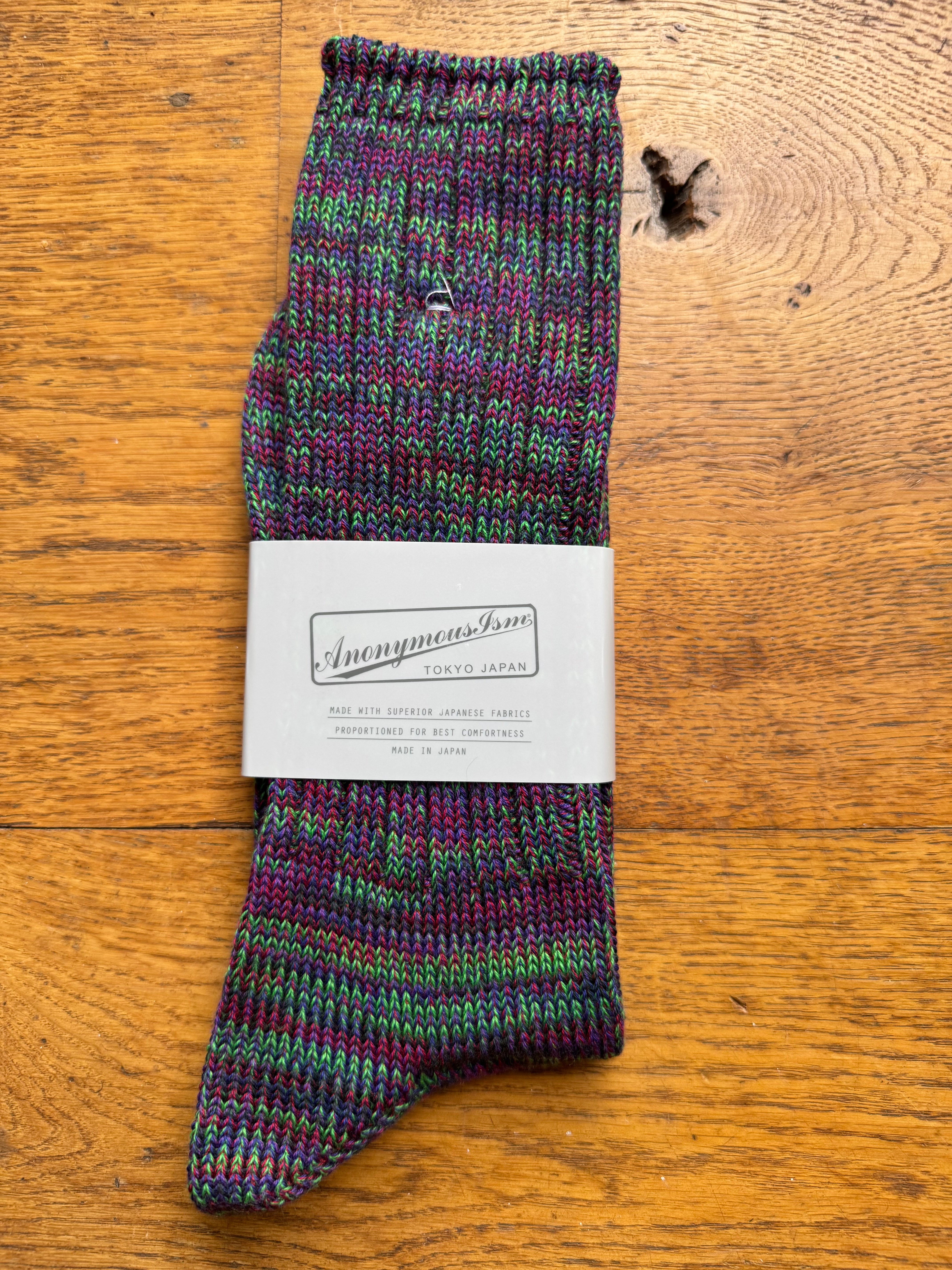 ANONYMOUS ISM - 5 Colour Mix Socks - Deep Purple