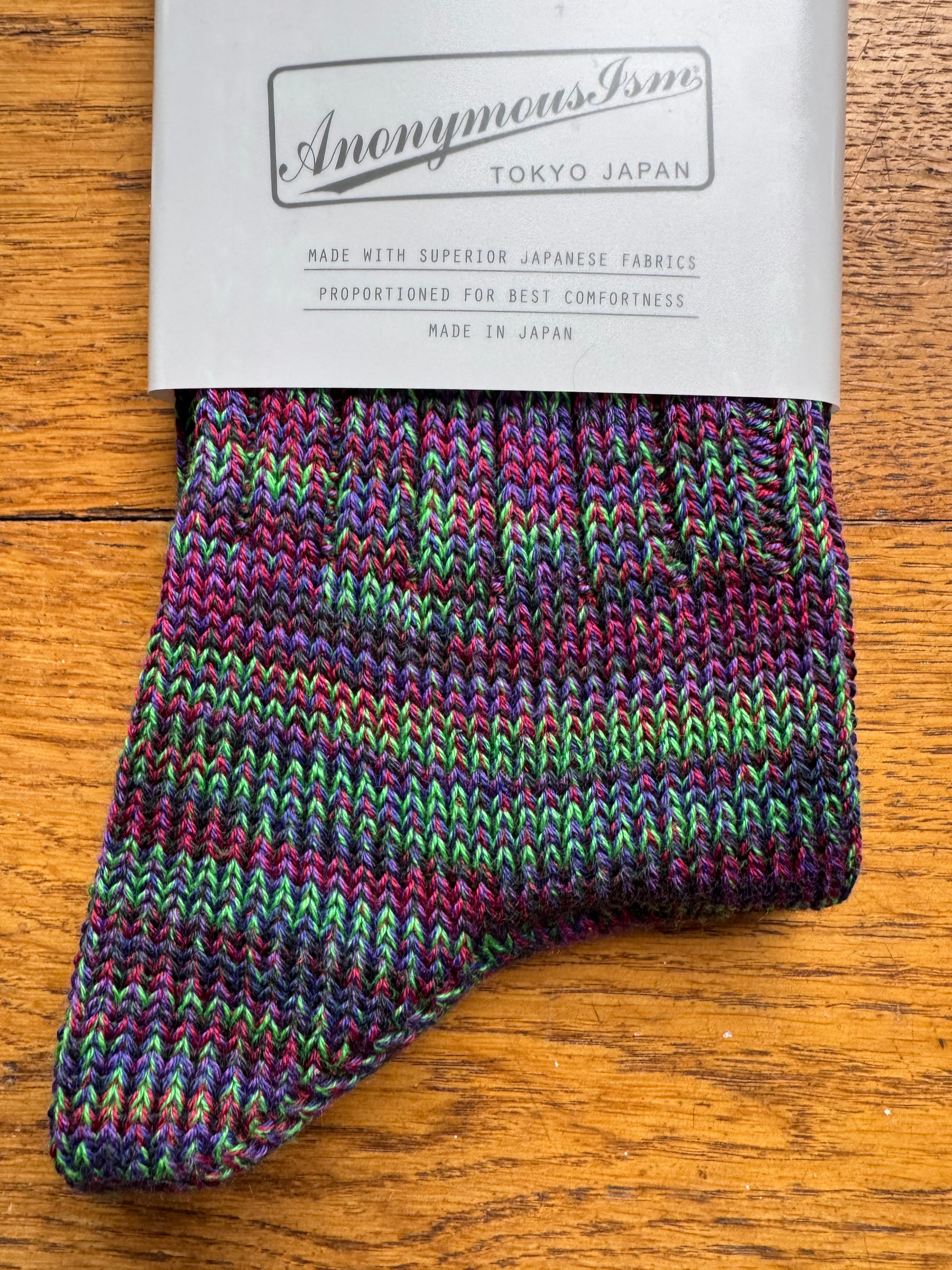 ANONYMOUS ISM - 5 Colour Mix Socks - Deep Purple