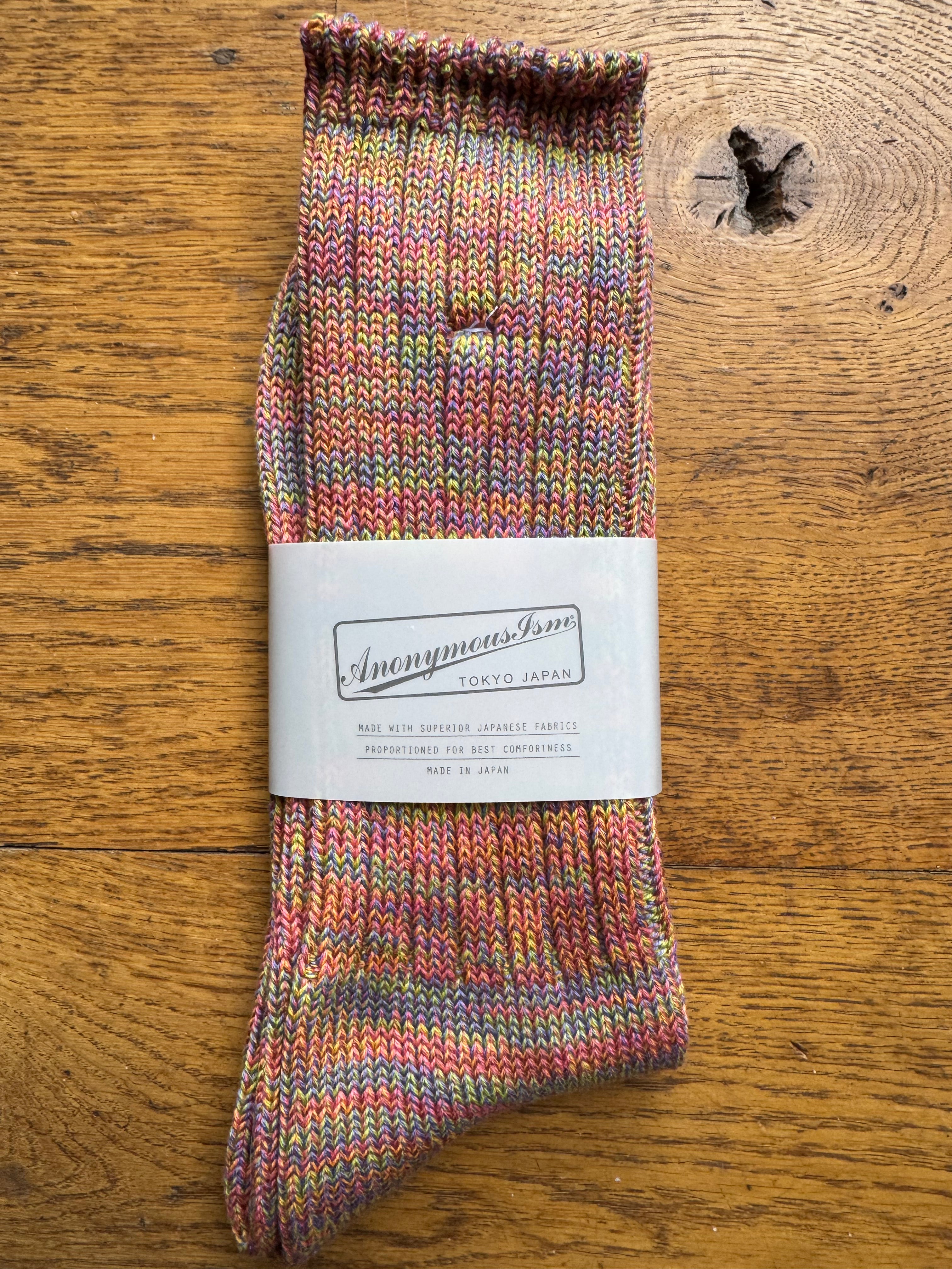 ANONYMOUS ISM - 5 Colour Mix Socks - Pink