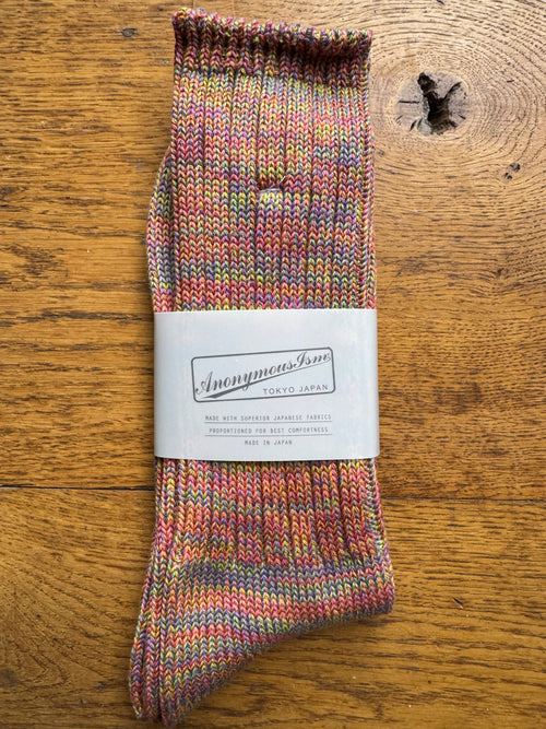 ANONYMOUS ISM - 5 Colour Mix Socks - Pink