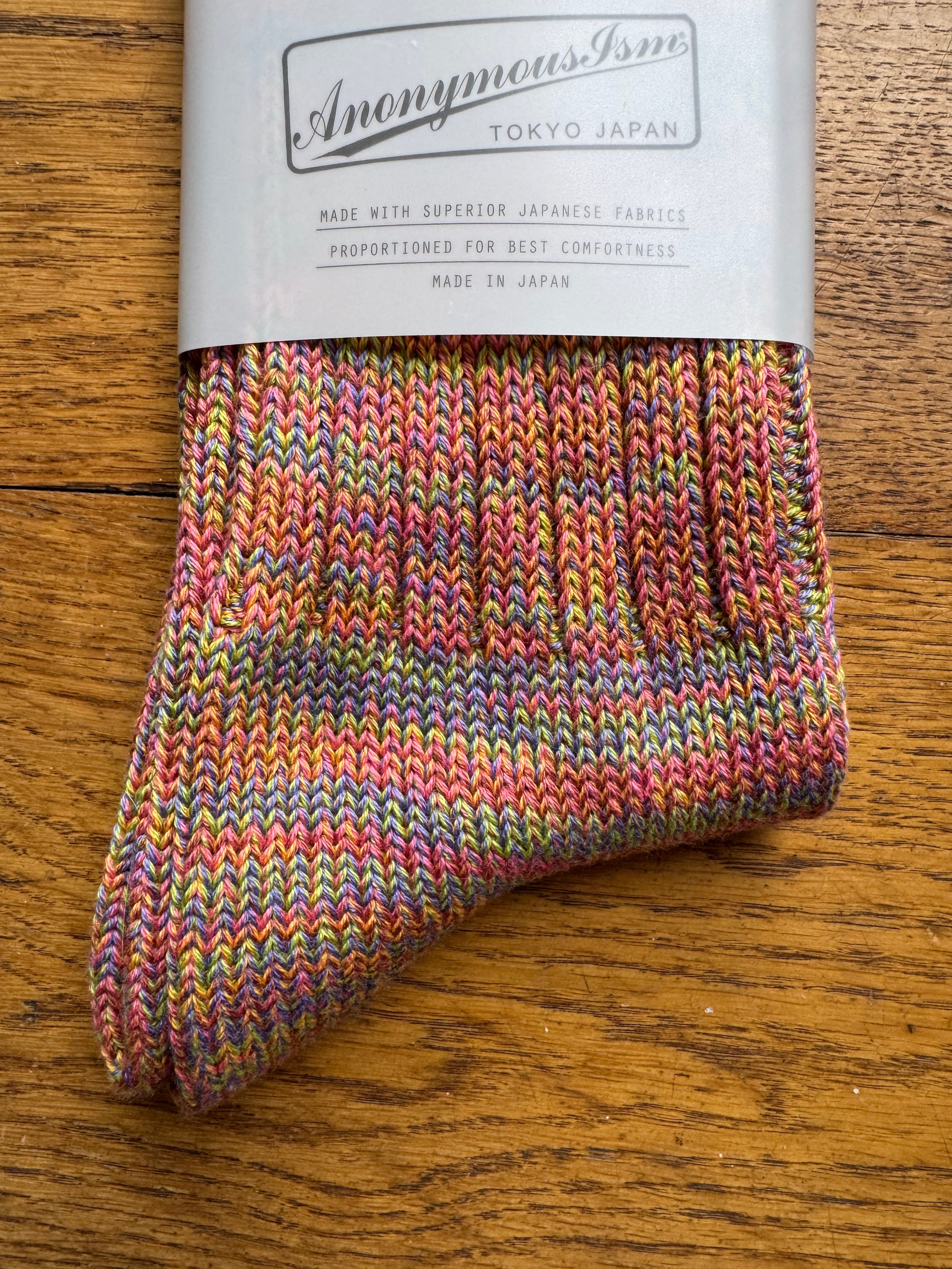 ANONYMOUS ISM - 5 Colour Mix Socks - Pink